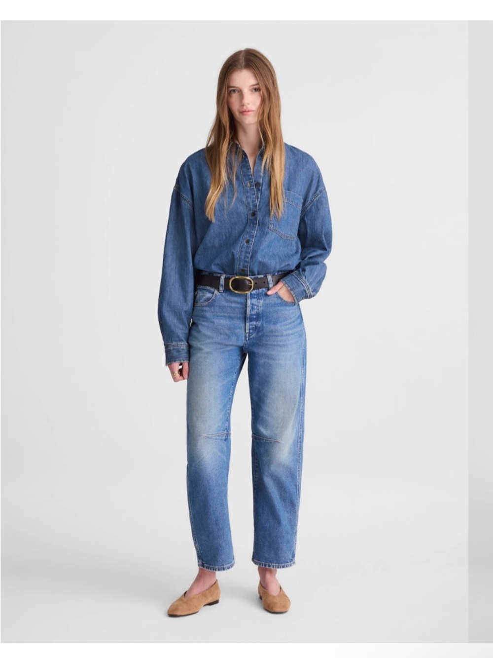 Madewell Darted Barrel Leg 25 medium wash